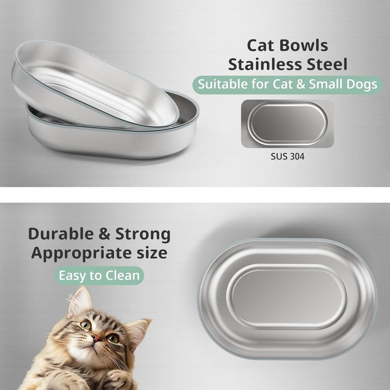 Baofum Stainless Steel Bowl for Automatic Microchip Cat Pet Feeder, Sealing Ring Design for Keeping Food Fresh and Reducing Odor, SUS 304, Easy to Clean, 2 Bowl & 1 Mat Set - Image 5